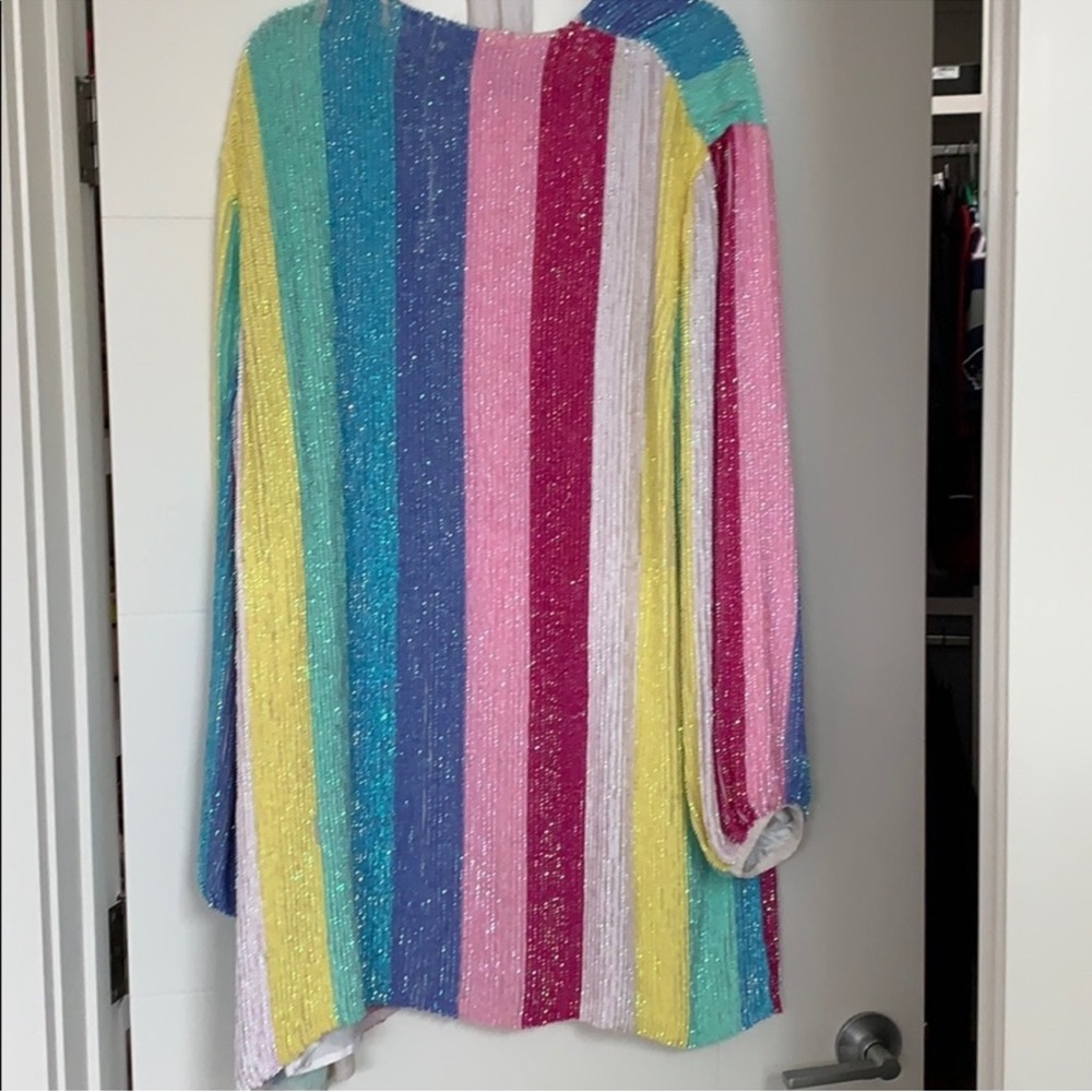 Rétrofete Unicorn Striped Sequin Wrap Dress - Picture 3 of 5